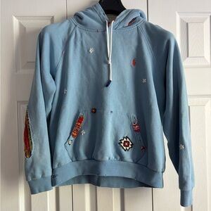 Ralph Lauren Blue Hoodie with Embroidered Accents